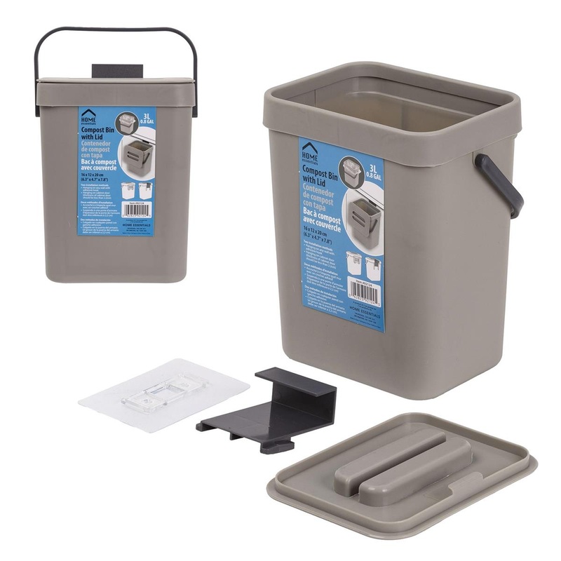 Home Essentials Compost Bin with Lid 3L 6.3×4.7×7.8in