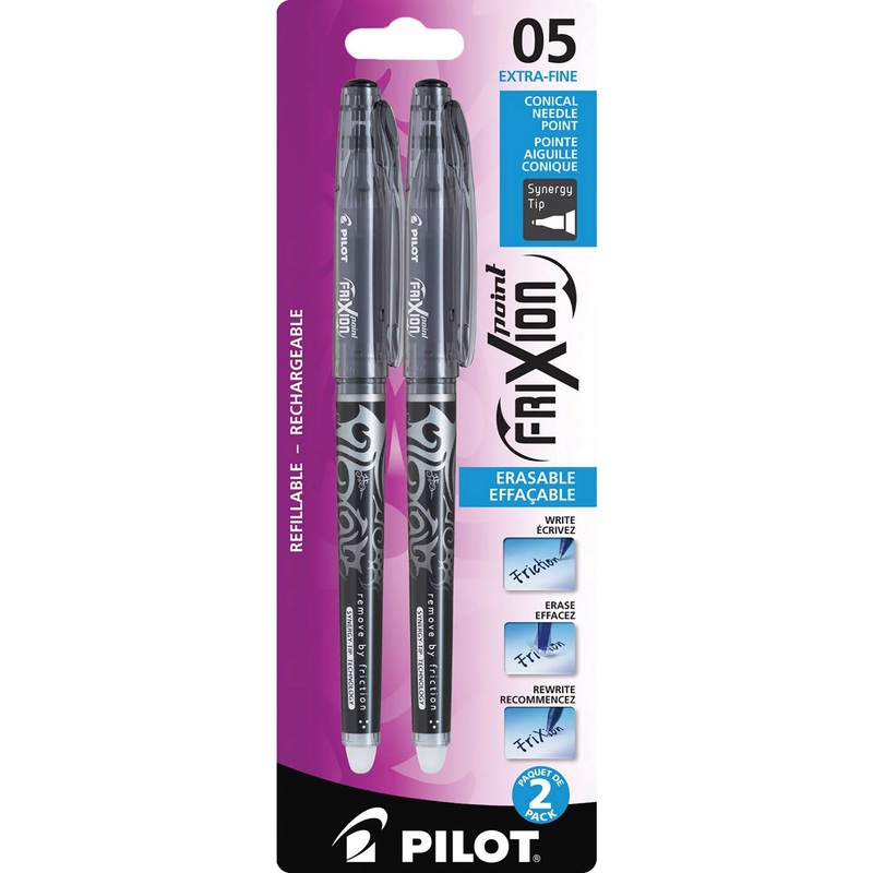 Pilot Frixion 2 Erasable Pens – Black Ink 0.5mm