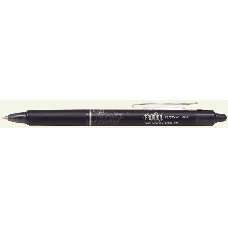 Pilot Frixion Retractable Clicker Pen – Black Ink 0.7mm