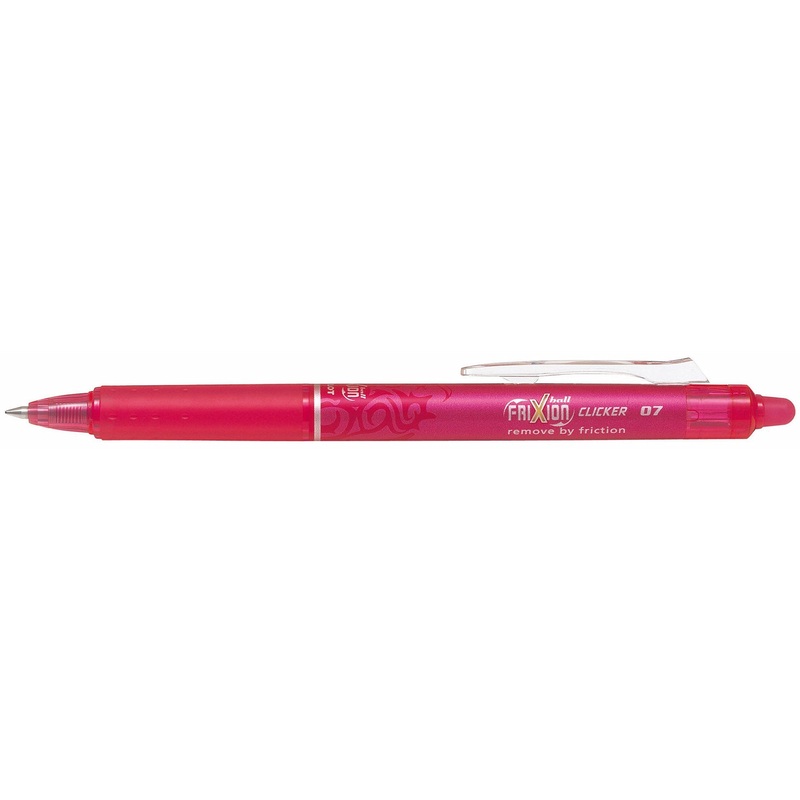 Pilot Frixion Retractable Clicker Pen – Pink Ink 0.7mm