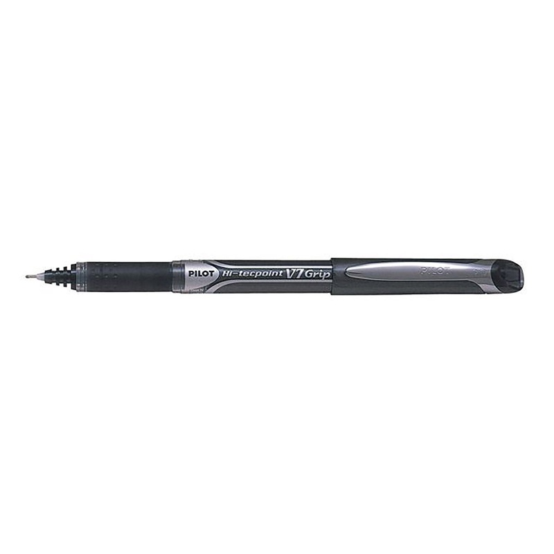 Pilot Hi-Tecpoint Grip Pen with Cap – Black Ink 0.7mm