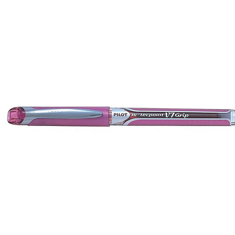 Pilot Hi-Tecpoint Grip Pen with Cap – Pink Ink 0.7mm