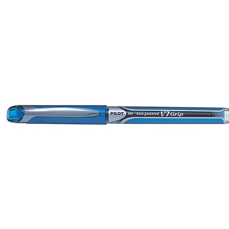 Pilot Hi-Tecpoint Grip Pen with Cap – Turquoise Ink 0.7mm