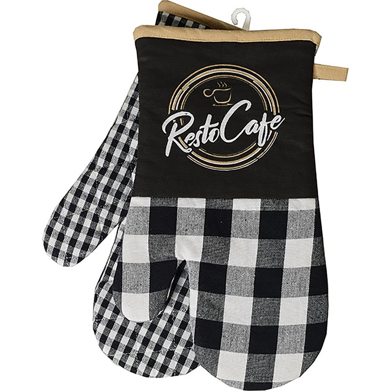 Resto Caf 1 Pair Oven Mitts 80% Cotton/20% Polyester 13in