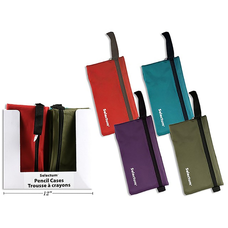 Selectum Pencil Case with Zipper – 2 Separate Compartments 10.5×5.75in