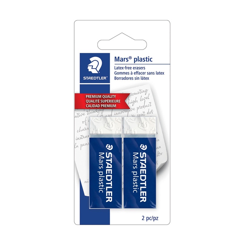 Staedtler 2 Plastic Erasers White