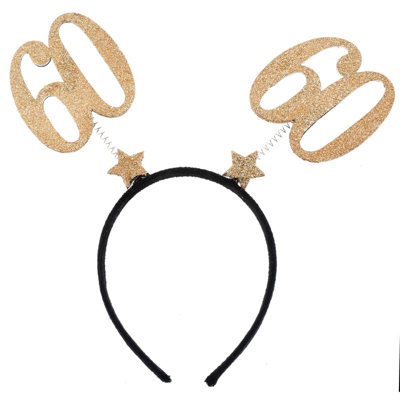 Age 60 Headband Black and Gold 8.3×9.8in