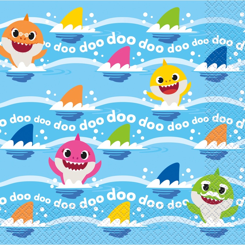 Baby Shark 16 Luncheon Napkins 12.75×12.75in