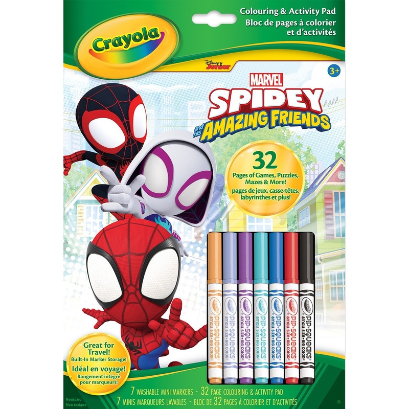 Crayola Spidey Coloring and Activity Pad with 7 Markers 3+ 7.8×11.5in