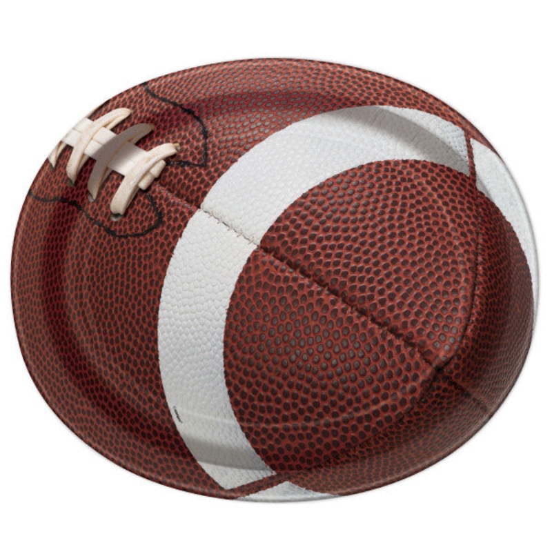 Football 8 Oval Paper Plates 12x10in
