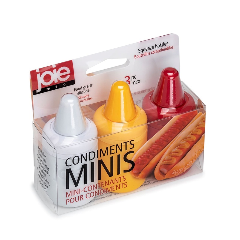 Joie 3 Mini Condiments Silicone Squeeze Bottles 3.5×1.5in 1.68oz