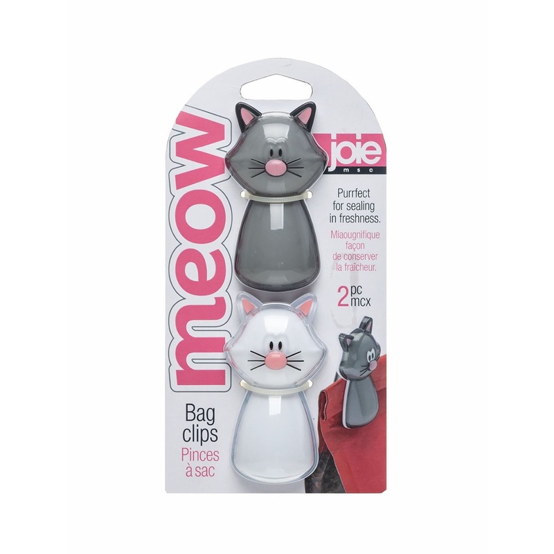 Joie Meow 2 Acrylic Bag Clips 3×1.75in