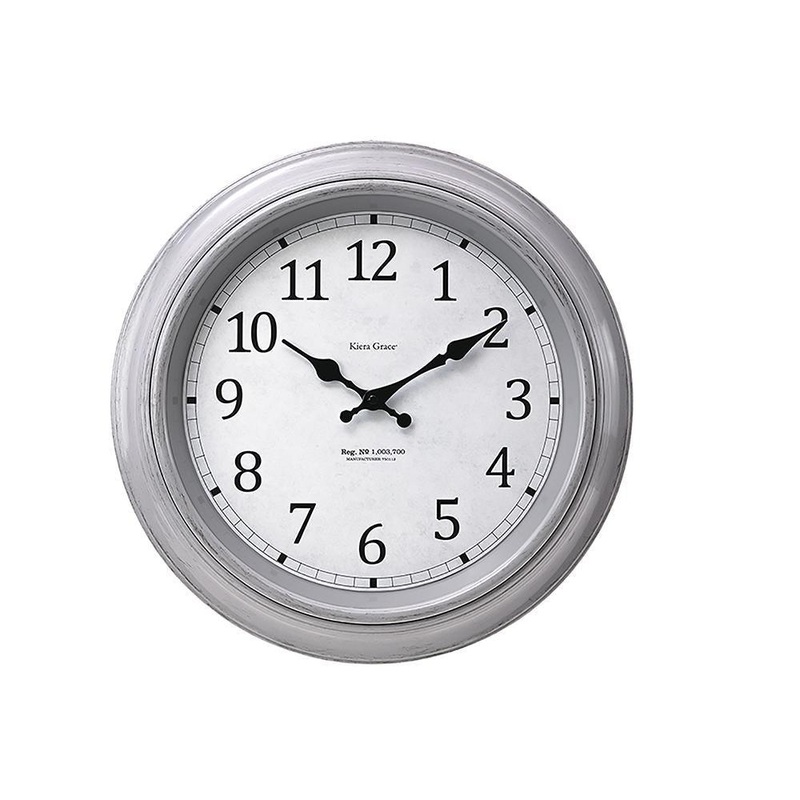 KG Odessa Wall Clock Brushed Grey 16in