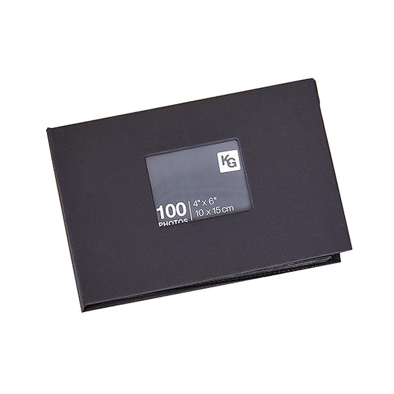 KG Photo Album Black with Window for 100 Photos 4x6in