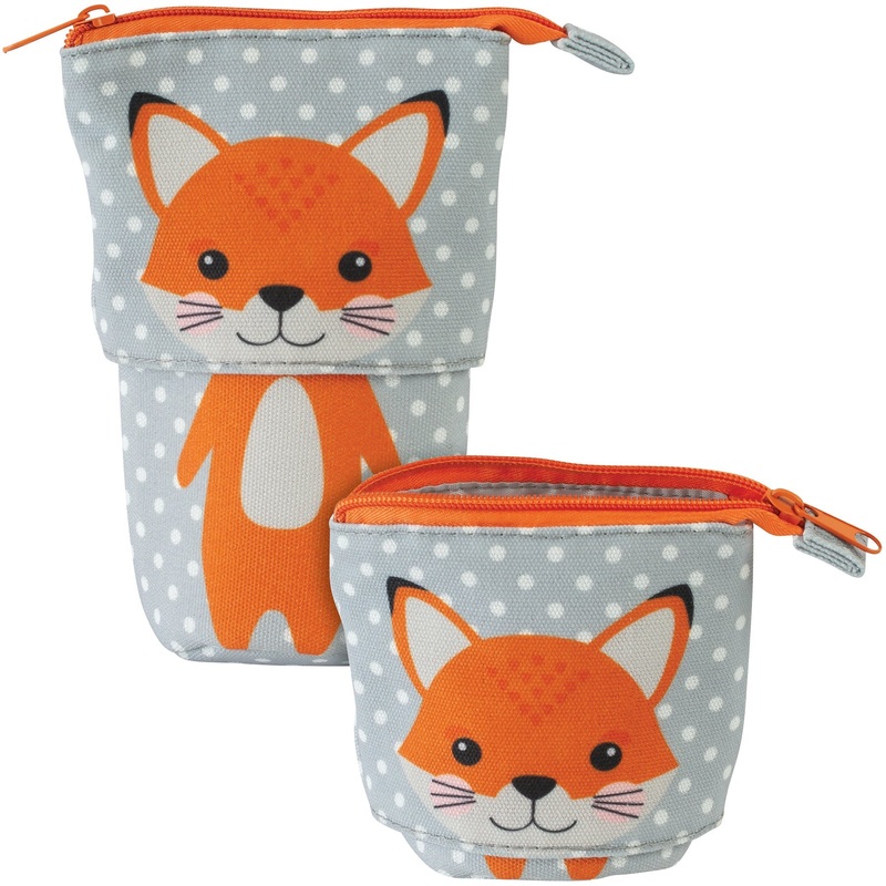Merangue Pop Up Pencil Case Fox 2.75×2.75x7in