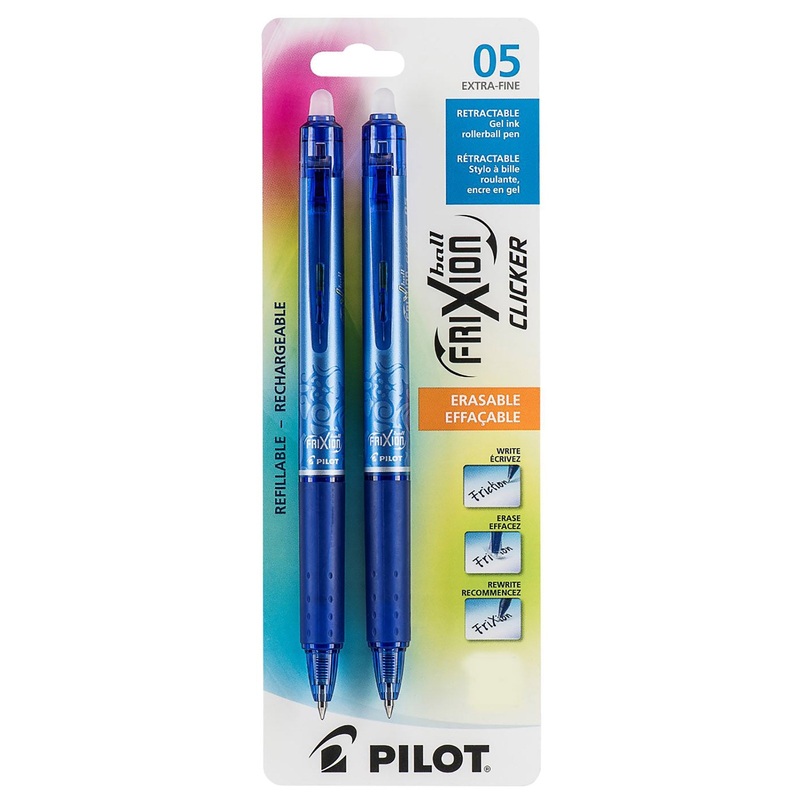 Pilot Frixion 2 Erasable and Retractable Pens – Blue Gel Ink 0.5mm