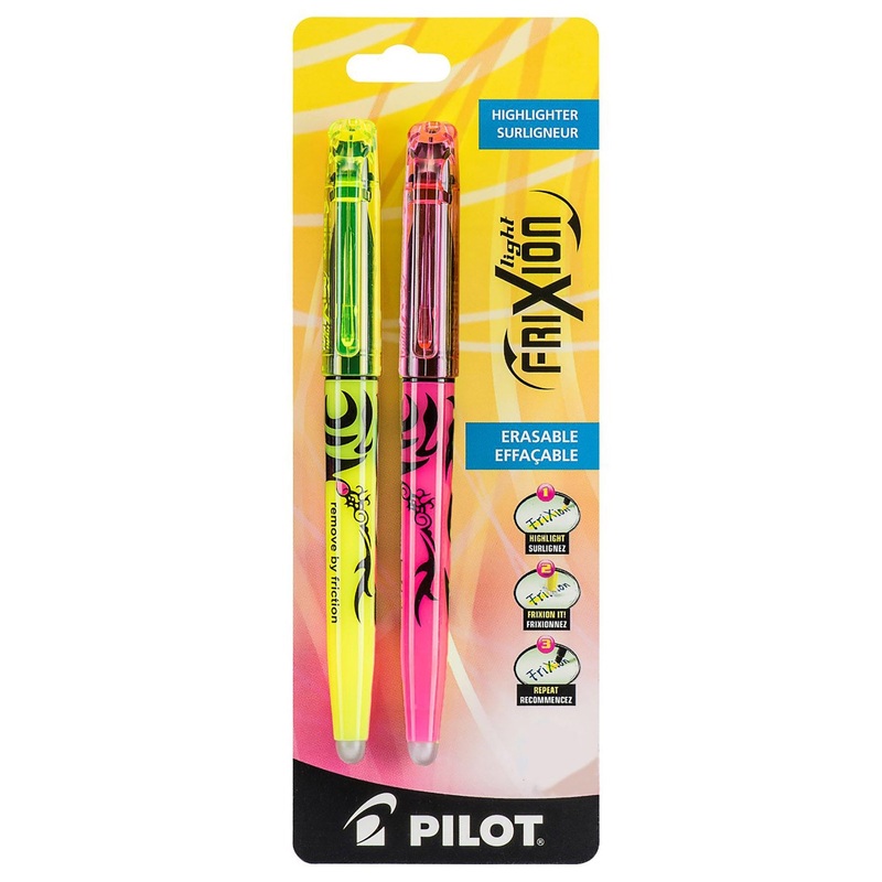 Pilot Frixion 2 Erasable Highlighters – Yellow and Pink