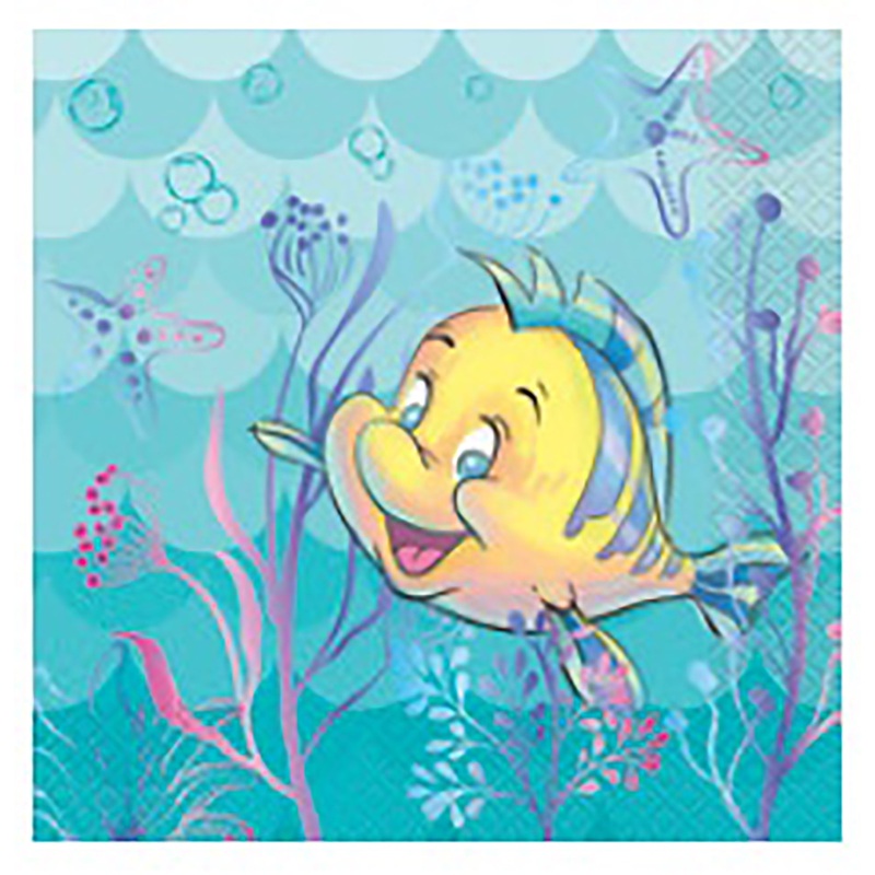 The Little Mermaid 16 Luncheon Napkins 12.75×12.75in