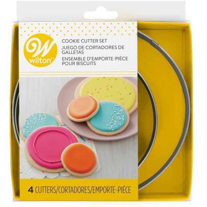 Wilton 4pcs Cookie Cutter Set Circles Metal 2.5 to 5in dia.