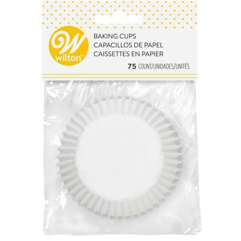 Wilton 75 White Paper Baking Cups 2.5in