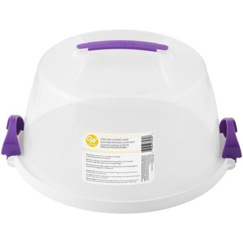 Wilton Round Cake and Cupcake Plastic Caddy with Handle 10in