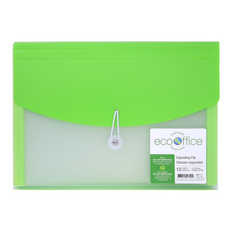EcoOffice Expanding File 13 Pockets Plastic 13×9.5×1.25in