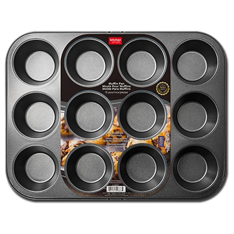 Muffin Pan for 12 2in Muffins Non Stick Carbon Steel 13.8x10x1in