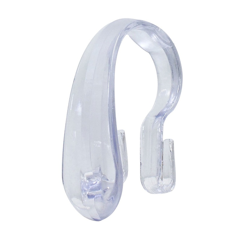 12 Double Shower Curtain Hooks – Clear 2.7in