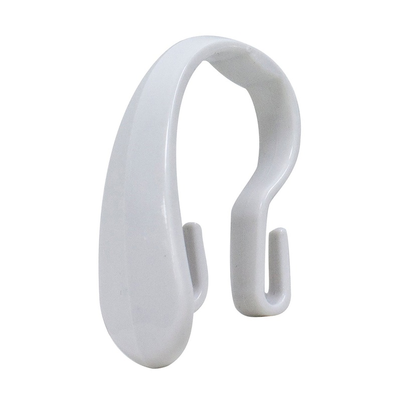 12 Double Shower Curtain Hooks – White 2.7in