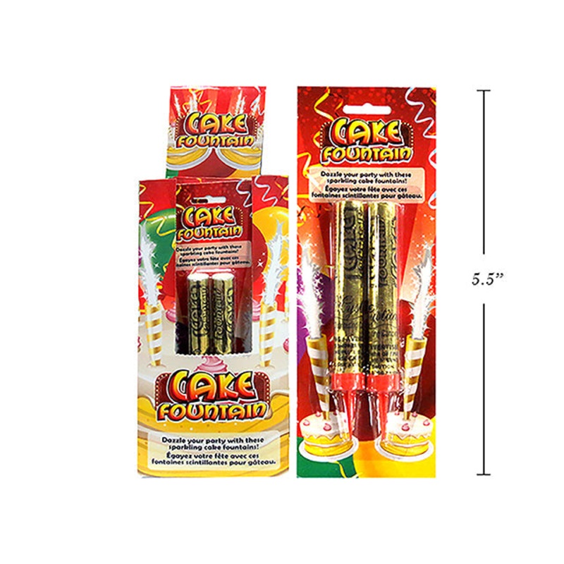 2 Cake Fountains for Fireworks Effect on your Cake 5in – Outside use only