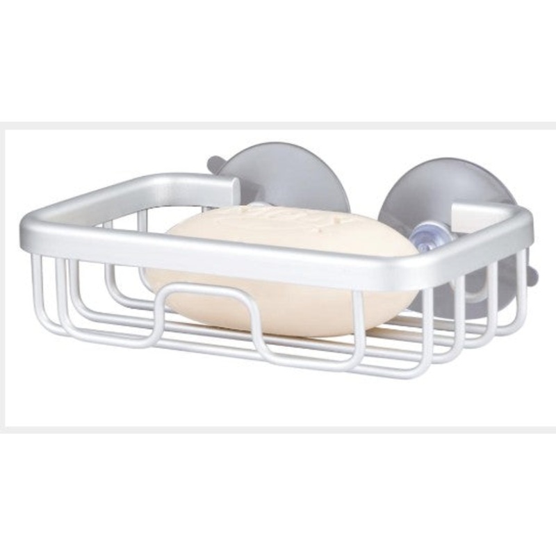 Aluminium Soap Dish with Suction 5.5×3.5x2in