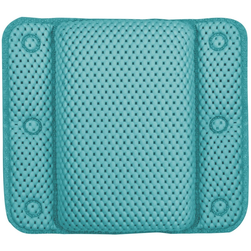 Bath Head Rest Anti-slip 100% PVC – Aqua 11.5x12in