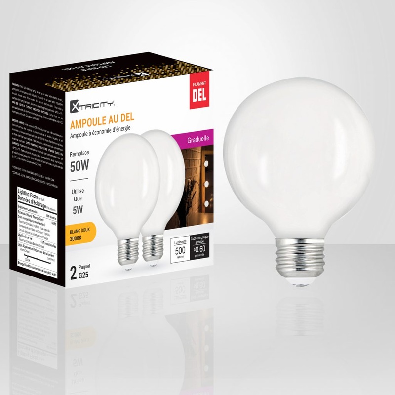 Xtricity 2 G25 Led Soft White Dimmable 5W Light Bulbs E26 Base