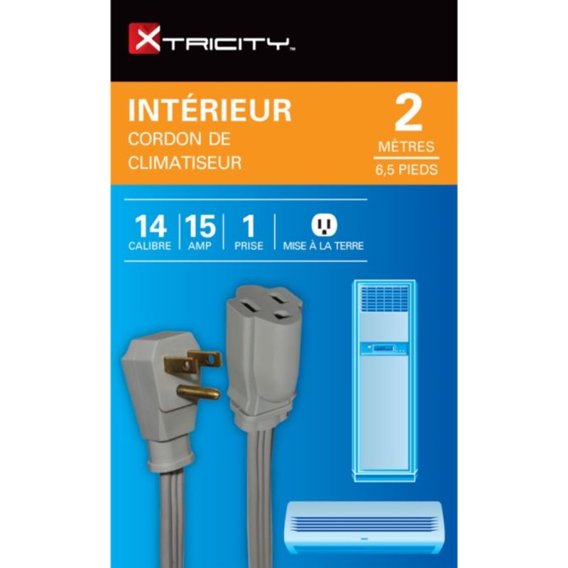 Xtricity Grey Air Conditioner Cord 2m (6.5ft)