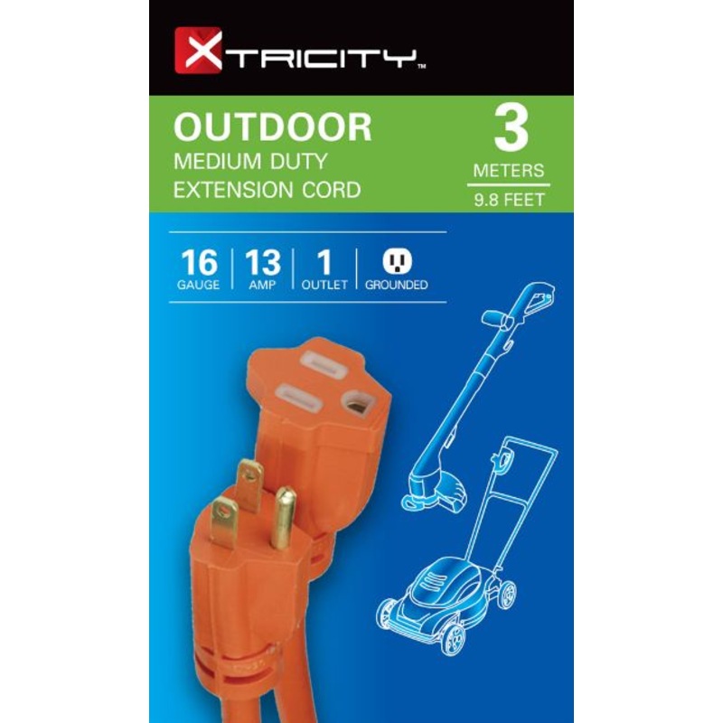 Xtricity Outdoor Orange Extension Cord 3m (9.8ft)
