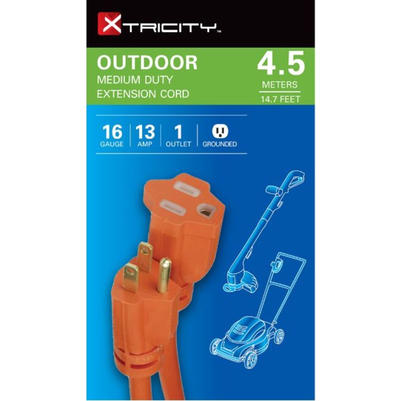 Xtricity Outdoor Orange Extension Cord 4.5m (14.7ft)
