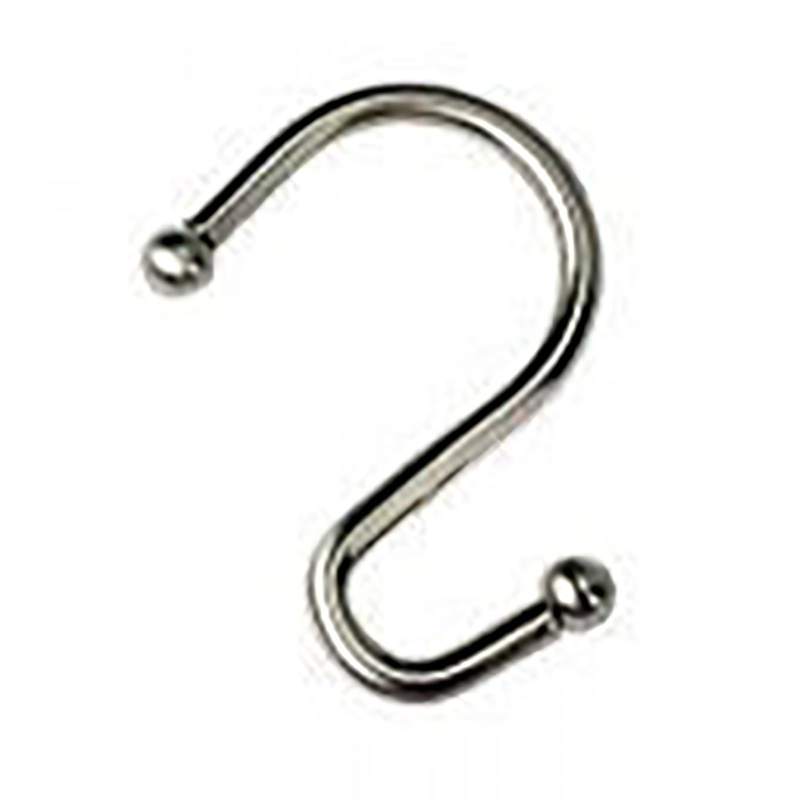 12 Double Metal Shower Curtain Hooks – Chrome 2.6×1.9in