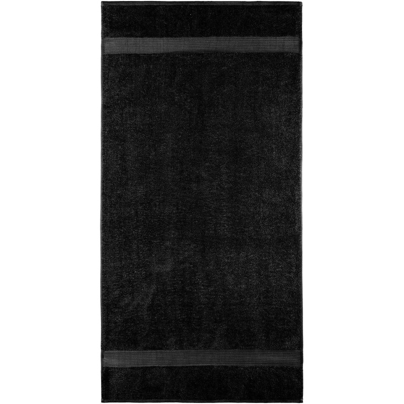 Allure Collection Dobby Border Bath Towel 100% Cotton – Black 25x50in