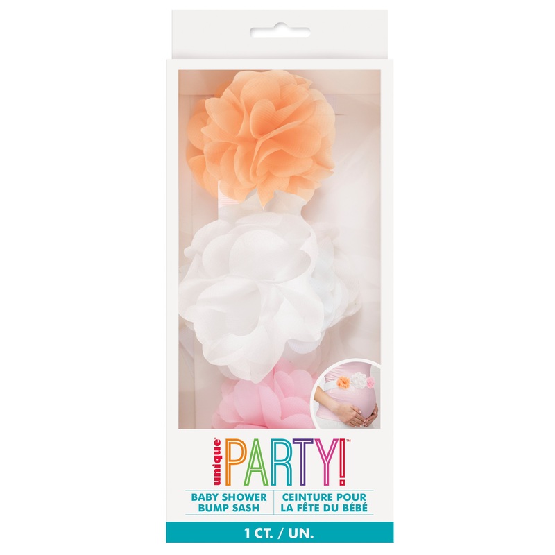 Baby Shower Flower Sash – Ribbon and Fabric One Size