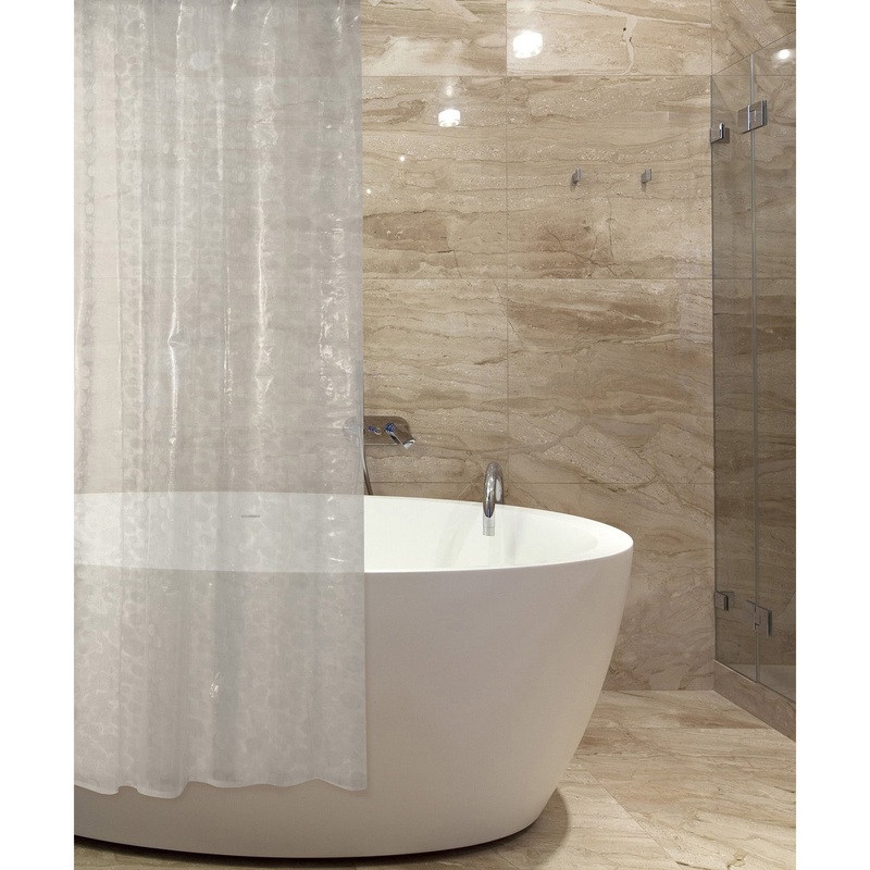 Eva Embossed Frosted Shower Curtain with Metal Grommets – Confettis 70x72in