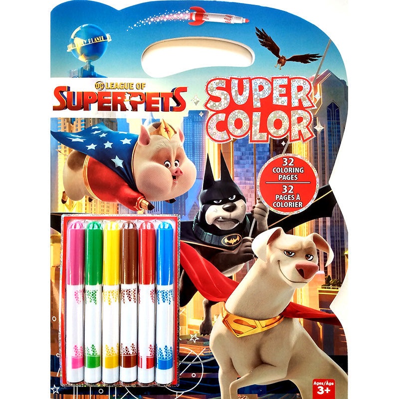 Licenced Super Color Coloring Book with 6 Markers – 32 Pages 8.1×10.8in VRT