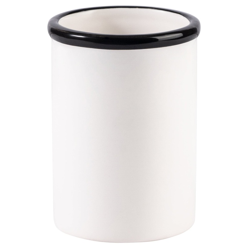 Retro Ceramic Tumbler – White and Black 250ml