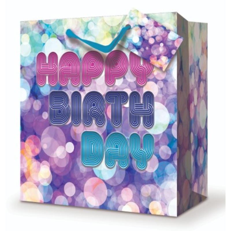 Rosedale Gift Bag – Happy Birthday Extra Deep 15W x15H x10D in