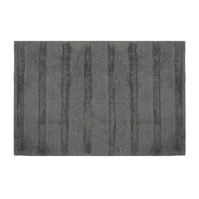 Woven Tufted Bath Mat – Charcoal – Cotton/Polyester Anti-slip Back  20x30in