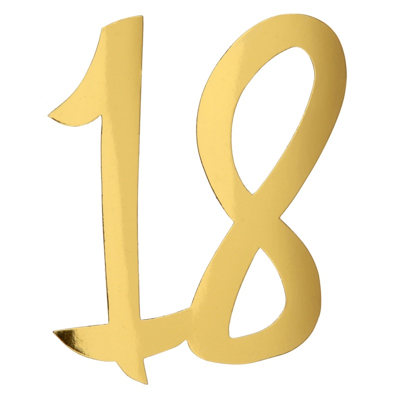 Age 18 4 Big Paper Confetti Gold Metallic 7.9×7.1in