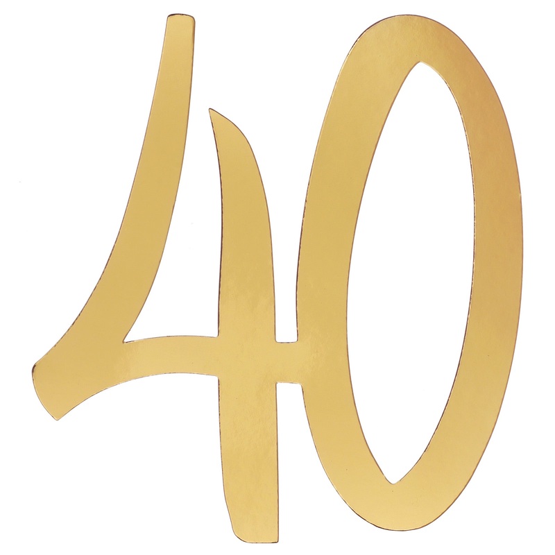 Age 40 4 Big Paper Confetti Gold Metallic 7.9×7.1in