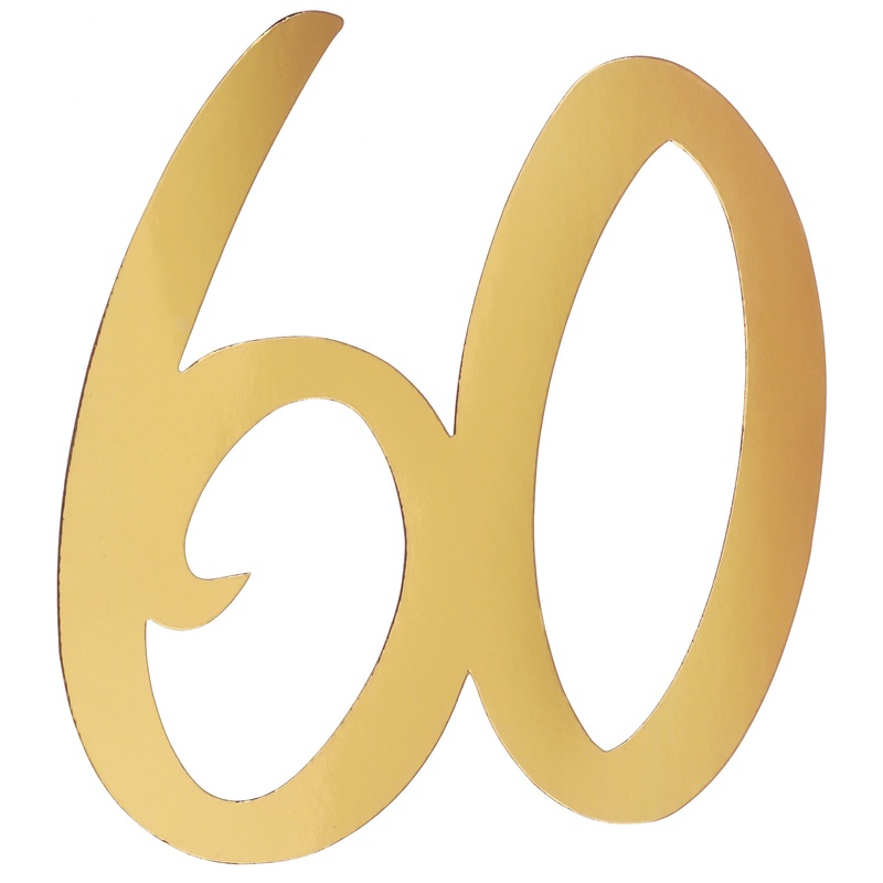 Age 60 4 Big Paper Confetti Gold Metallic 7.9×7.1in