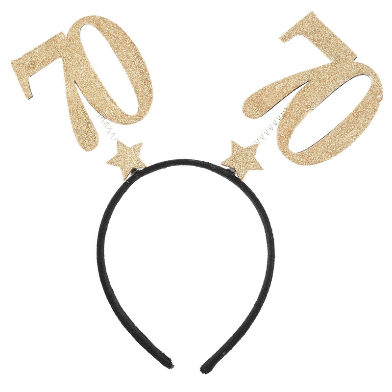Age 70 Headband Black and Gold 8.3×9.8in