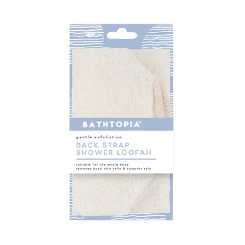 Bathtopia Back Strap Body Shower Loofah Easy-use Handle 40% Nylon, 30% Polyester, 30% Cotton 17.5×6.5in