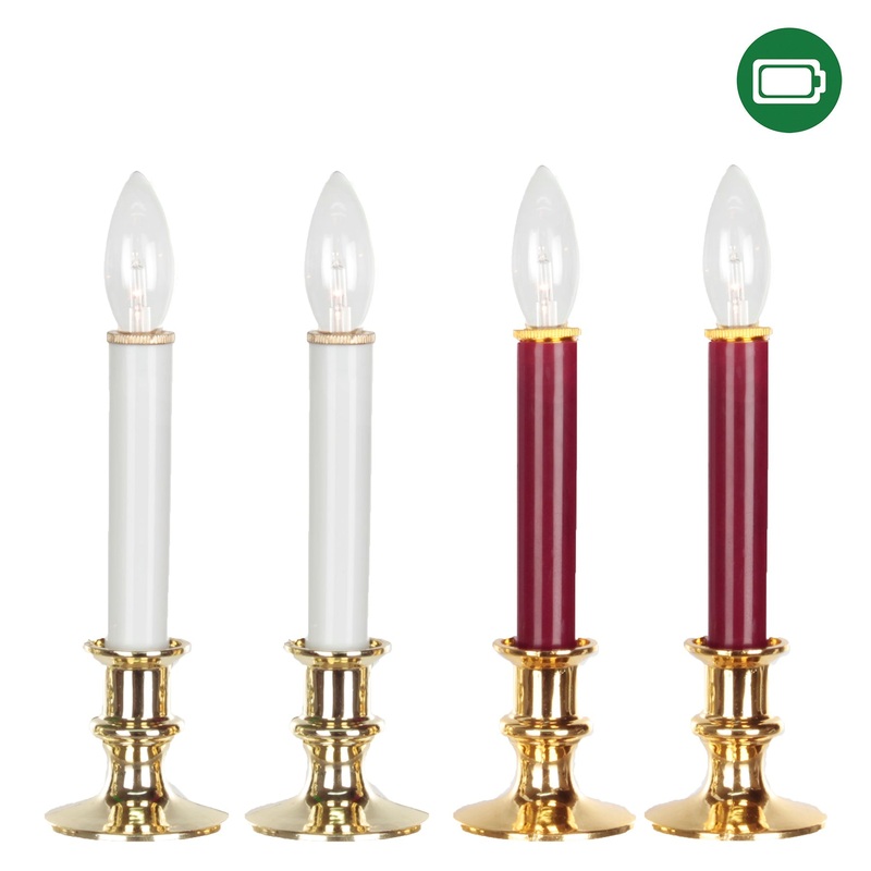 Christmas 2 Plastic Candle Battery Operated 8.6in